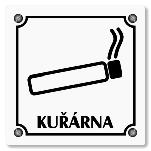 Kuřárna, 148x148mm, bílá, Kansas